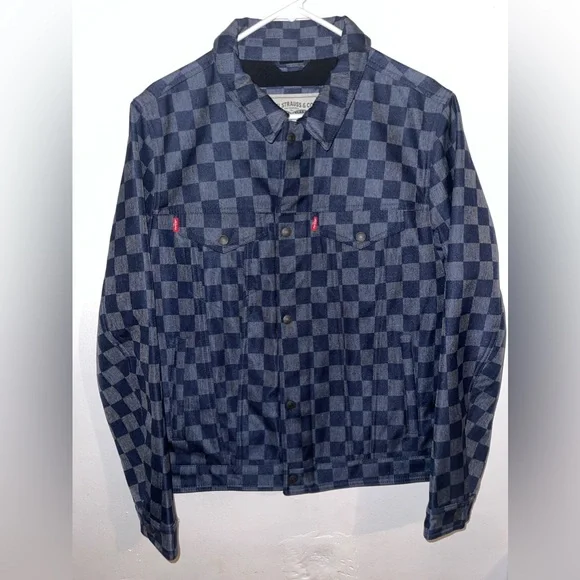 Levi’s Strauss ‘signature vintage’ Grid Technical Trucker Jacket size Medium - Picture 1 of 3